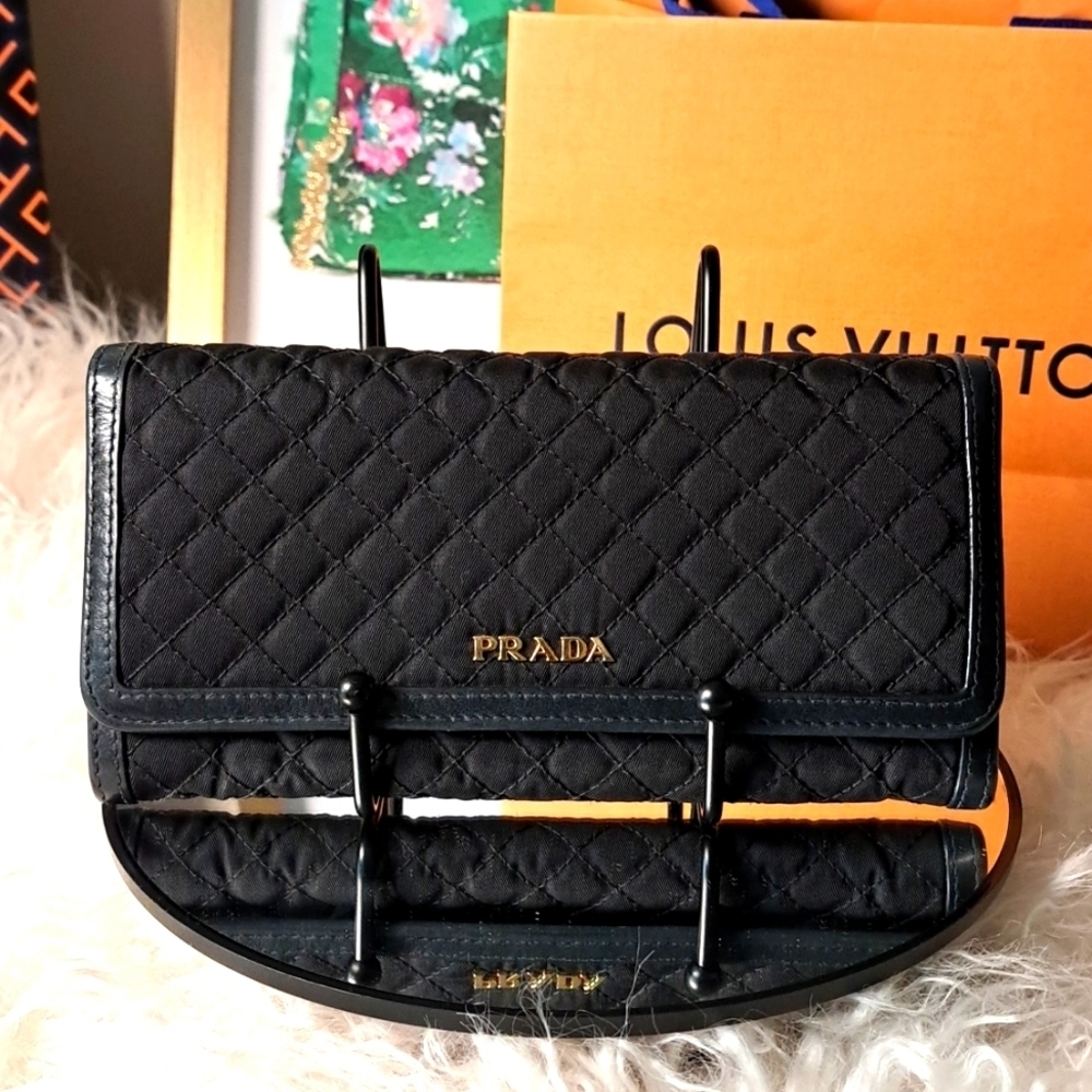 Prada Long Flap Quilted Wallet - EUC